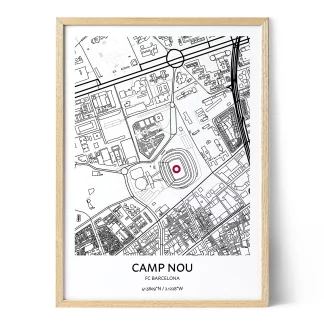 FC Barcelona Camp Nou Stadium Map