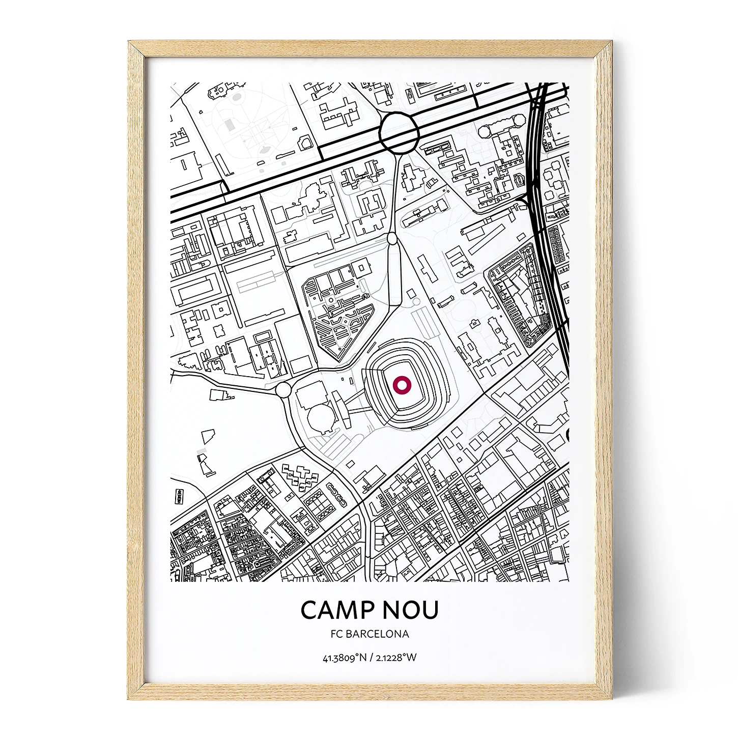 FC Barcelona Camp Nou Stadium Map - Positive Prints