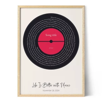 Song Lyrics Print for Sister