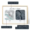 Double Map — personalised art print
