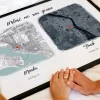 Podwójna Mapa — personalizowany plakat artystyczny