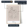 Rodzina Plakat Line Art — personalizowany portret zwierzaka