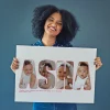 Baby Name Photo Collage — personalised photo wall art print