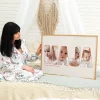 Fotocollage med bebisnamn — personlig bebis- och familjepresent