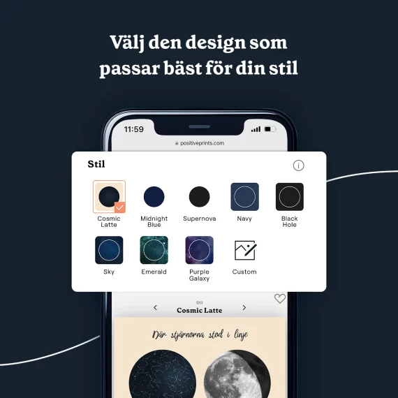 Personlig stjärnkarta ram med personlig månfas kreativ present till din kärlek 4