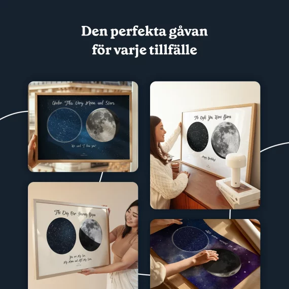 Personlig stjärnkarta ram med personlig månfas kreativ present till din kärlek 7
