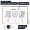 Getroffen Gekusst Verlobt Karte — personalisierter Kunstdruck - Schweiz