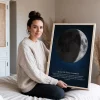 Affiche personnalisée premier croissant de Lune — cadeau personnalisé pour lui