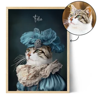 Affiche Line Art Chat - Poster Personnalisable - Cadeau Amoureux Des Chats - Fabriqué USA