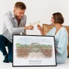 Custom Watercolor Wedding Venue Portrait