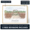 Custom Watercolour Wedding Venue Portrait
