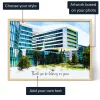 Custom Watercolour Work Place Portrait — personalised art print