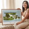 Dom personalizowany obraz akwarela