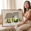 Illustration à l’aquarelle de votre maison — cadeau personnalisé pour lui
