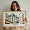 Illustration personnalisée de votre maison — cadeau personnalisé pour lui