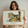 Illustrazione personalizzata di casa — regalo personalizzato per lui