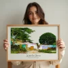 Ilustración personalizada de una  casa — regalo personalizado para él