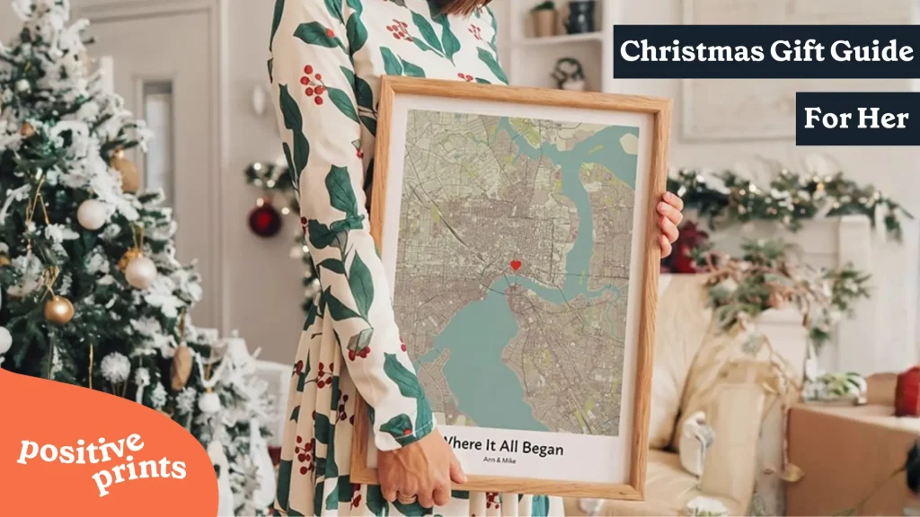 Custom Where We Met map personalized Christmas gift for girlfriend with location marker