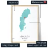 Anpassad Vattenfarg Karta — personlig konstprint