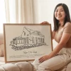 Arte Lineal de una Casa — impresión artística personalizada