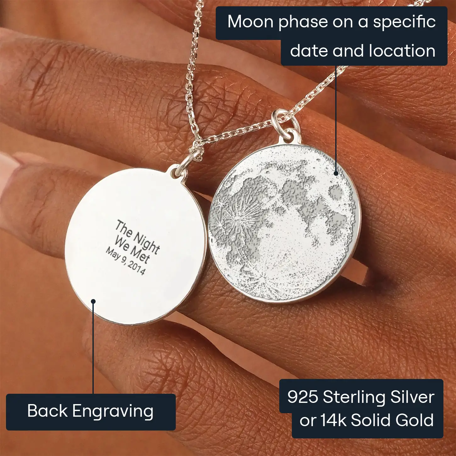 Custom Moon Phase Jewelry Positive Prints