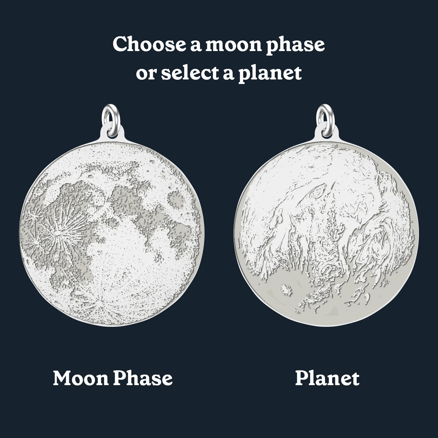 Waxing Gibbous Moon Jewelry - Positive Prints