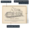 Haus Strichzeichnung — personalisierter Kunstdruck - Schweiz
