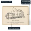 House Line Art — personalised art print