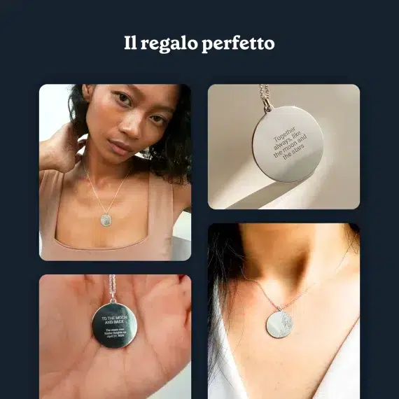 Collana Argento Sterling 925 Collana Fasi Lunari In Argento