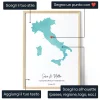 Mappa Personalizzata Effetto Acquerello — regalo personalizzato per lui