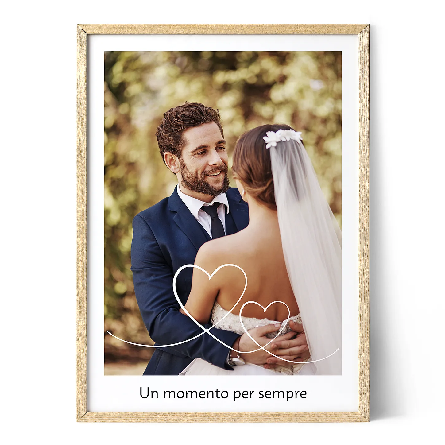 Poster con Foto Personalizzato Cuore Sposi
