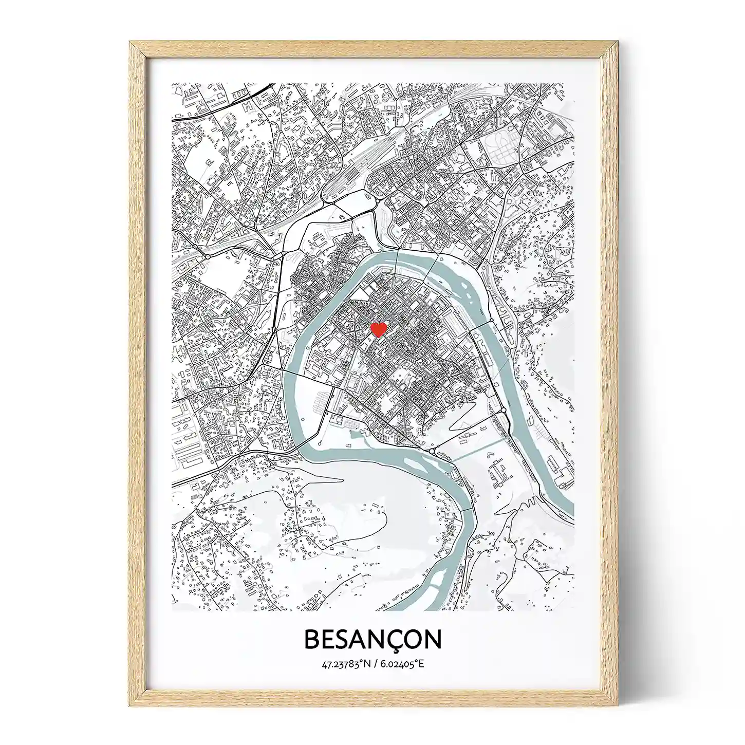 Besançon Map Poster - Positive Prints, image size:1450x1450