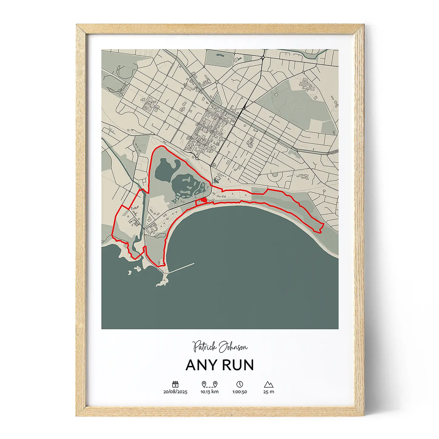 Running Path Poster Running Route Map Poster - Positive Prints