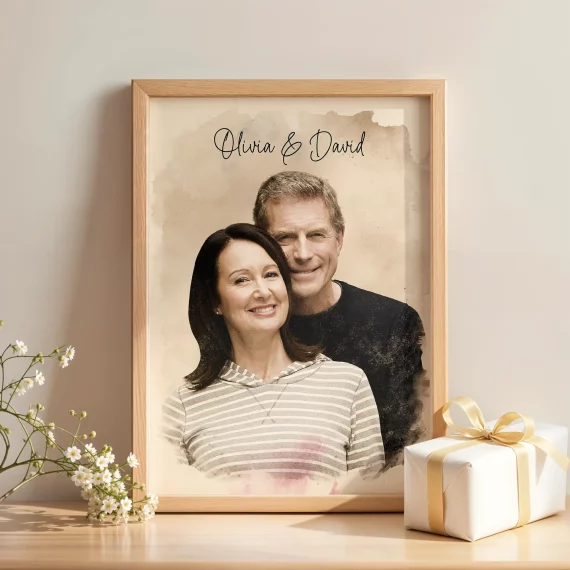 custom couple portrait from photo personalized framed gift for couples