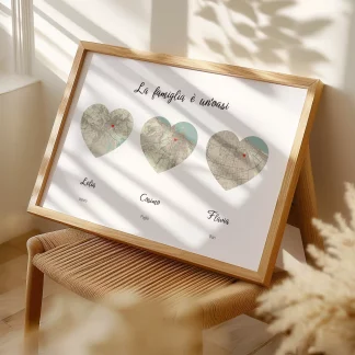 Poster Su Tela Personalizzato 'I Nipoti Rendono La Vita Più Grandiosa' – Regalo Per Nonni, Festa Del Papà, Natale (Cuore-2)