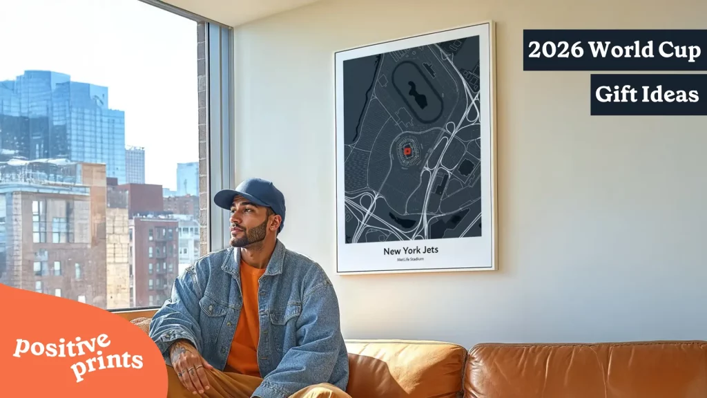 Best World Cup gift ideas featuring personalized stadium map art for soccer fans.