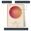 Personalisiertes Widder Sternzeichen Poster im Holzrahmen mit Aura-Kunst, Konstellation und Optionen zur Gestaltung.
