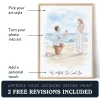 Custom couple proposal portrait showing how to pick an art style, turn a photo into art and add a personal touch. - Couple Proposal Portrait