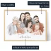 Retrato familiar personalizado enmarcado con indicaciones de personalización: elegir el estilo, crear una ilustración a partir de tus fotos y añadir el texto que quieras. - Retrato Familiar a Distancia