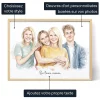 Portrait de famille personnalisé pour maman avec des indications de personnalisation : choisissez votre style, œuvres d’art personnalisées basées sur vos photos et ajoutez votre propre texte. - Portrait de famille personnalise On taime maman