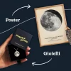 Set regalo personalizzato a tema luna con un poster della fase lunare personalizzato e una collana con motivo lunare.
