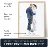 Our Story personalized watercolor couple portrait created from a photo