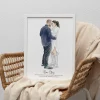 Our Story personalized watercolor couple portrait created from a photo