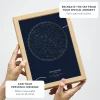 Personalized company founding star map in a wooden frame with options to add a date, location and personal message.
